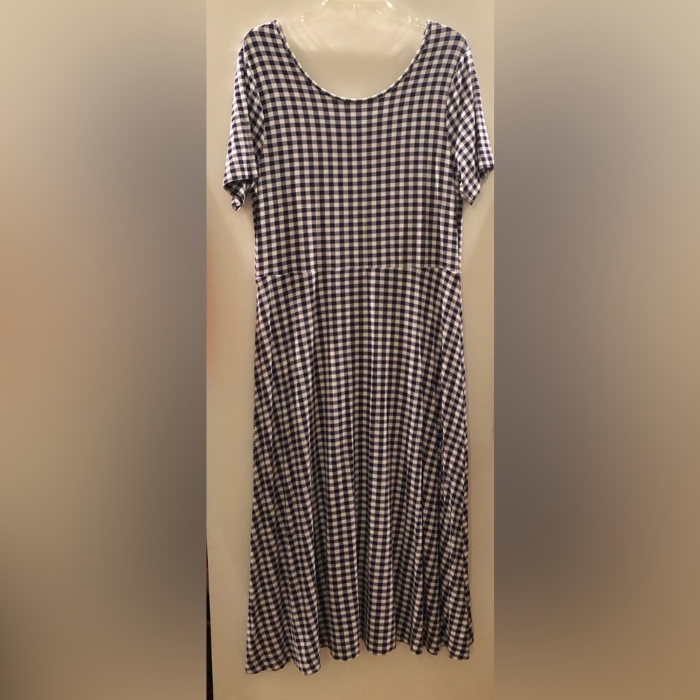 Draper James Tammy T-Shirt Dress, Navy and White Check